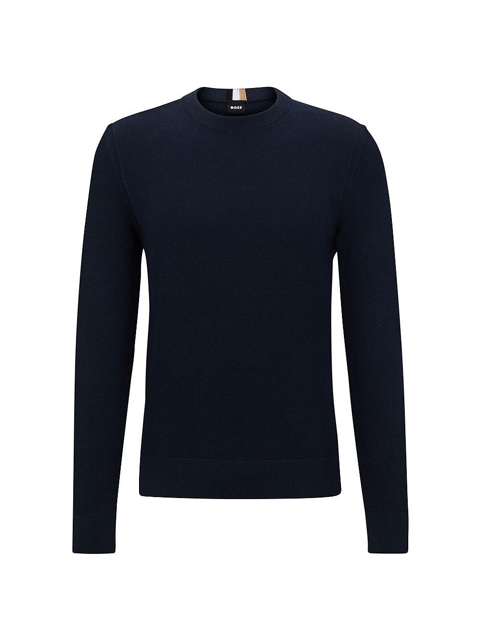 Mens Striped Cotton Crewneck Sweater Product Image