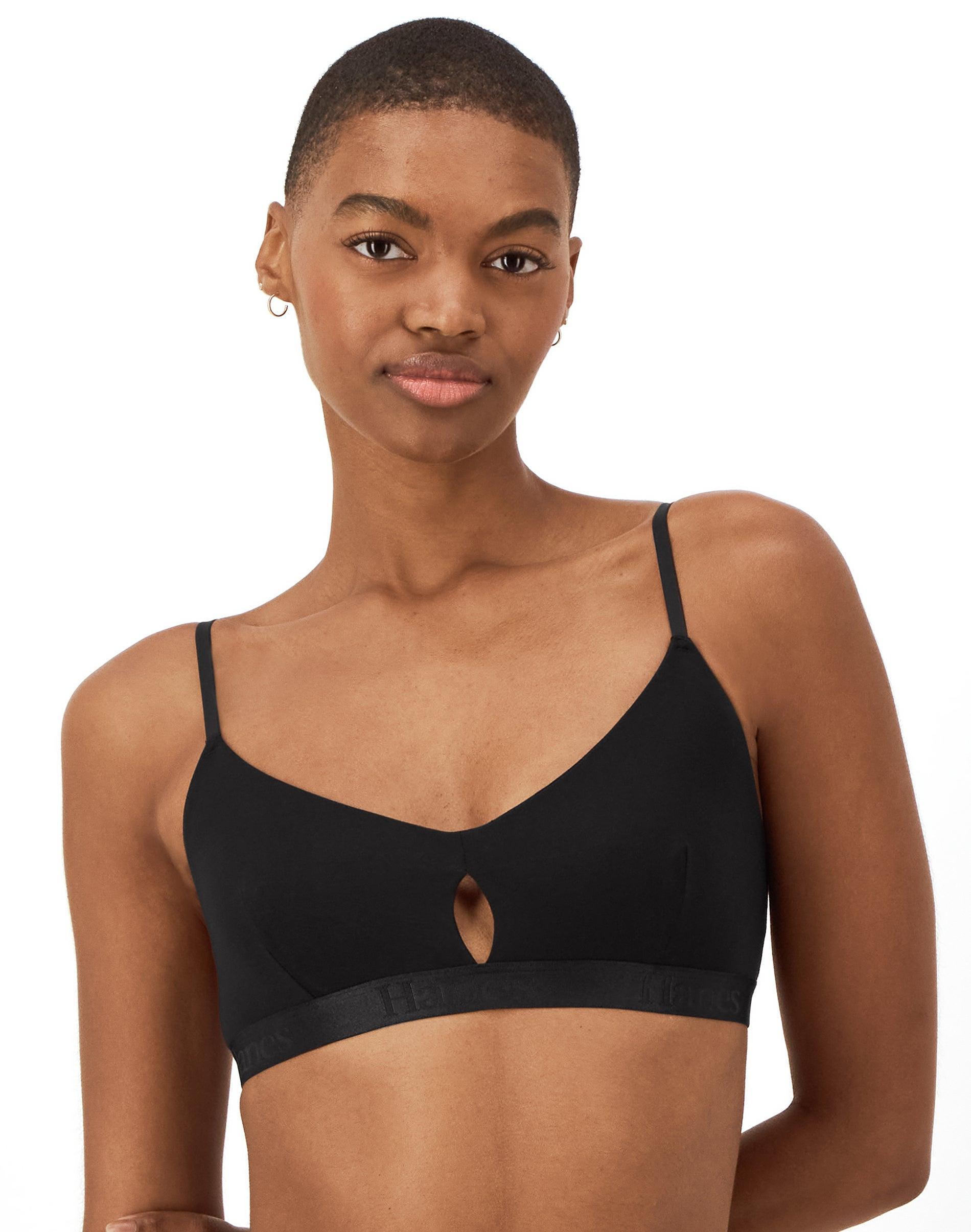 Hanes Originals Womens SuperSoft Scoop Cut-Out Crop Bralette Strawberry Rouge M Product Image