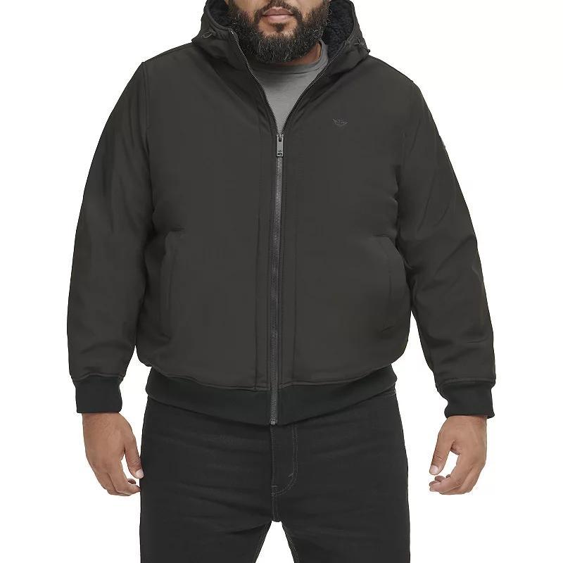 Big & Tall Dockers Softshell Sherpa Lined Bomber jacket, Mens Grey Gray Product Image