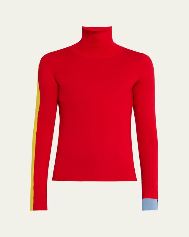 Mens Turtleneck with Colorblock Sleeves Product Image