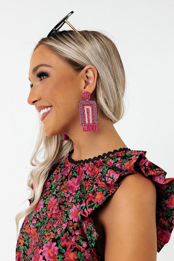 Malibu Pier Beaded Earrings In Pink Product Image