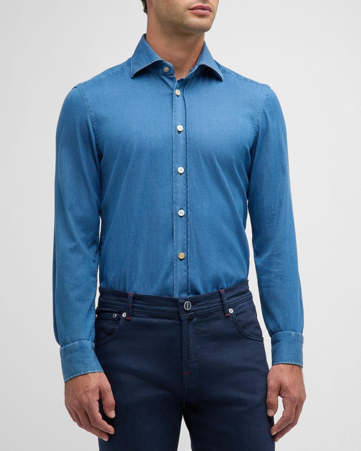 Mens Stretch Chambray Casual Button-Down Shirt Product Image