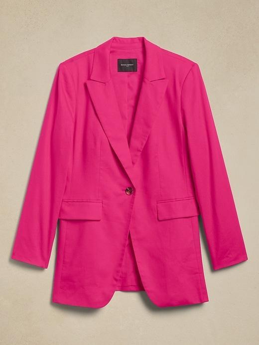 Linen-Blend Long and Lean Blazer Product Image