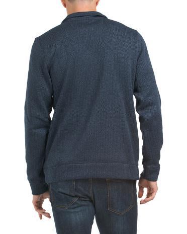 Herringbone Fleece Snap Mock Top for Men | Polyester Product Image