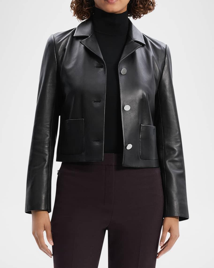 Cropped Boxy Nappa Leather Jacket Product Image