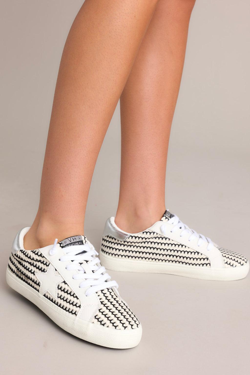 Vintage Havana Flair 45 Black & White Crochet Sneakers Product Image