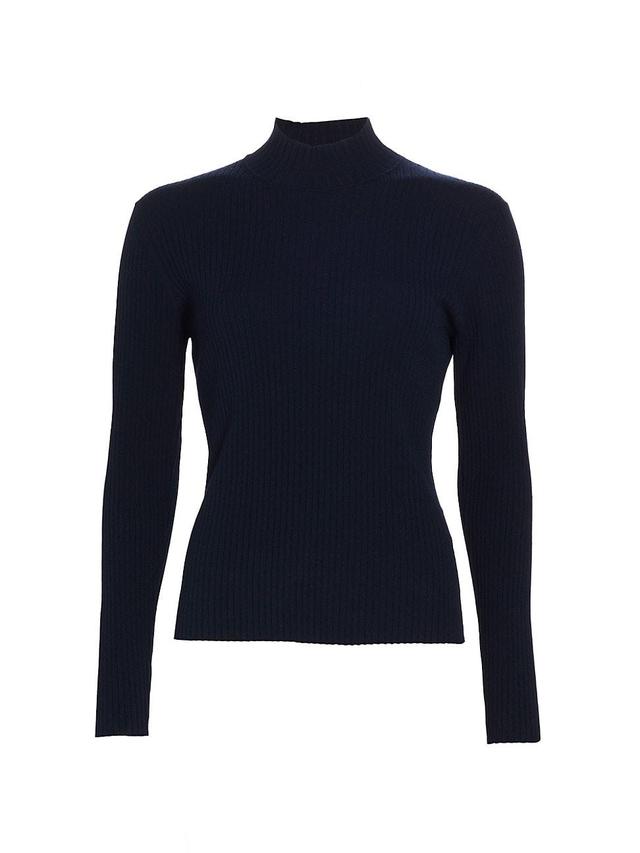 Womens Rib-Knit Mock Turtleneck Top Product Image