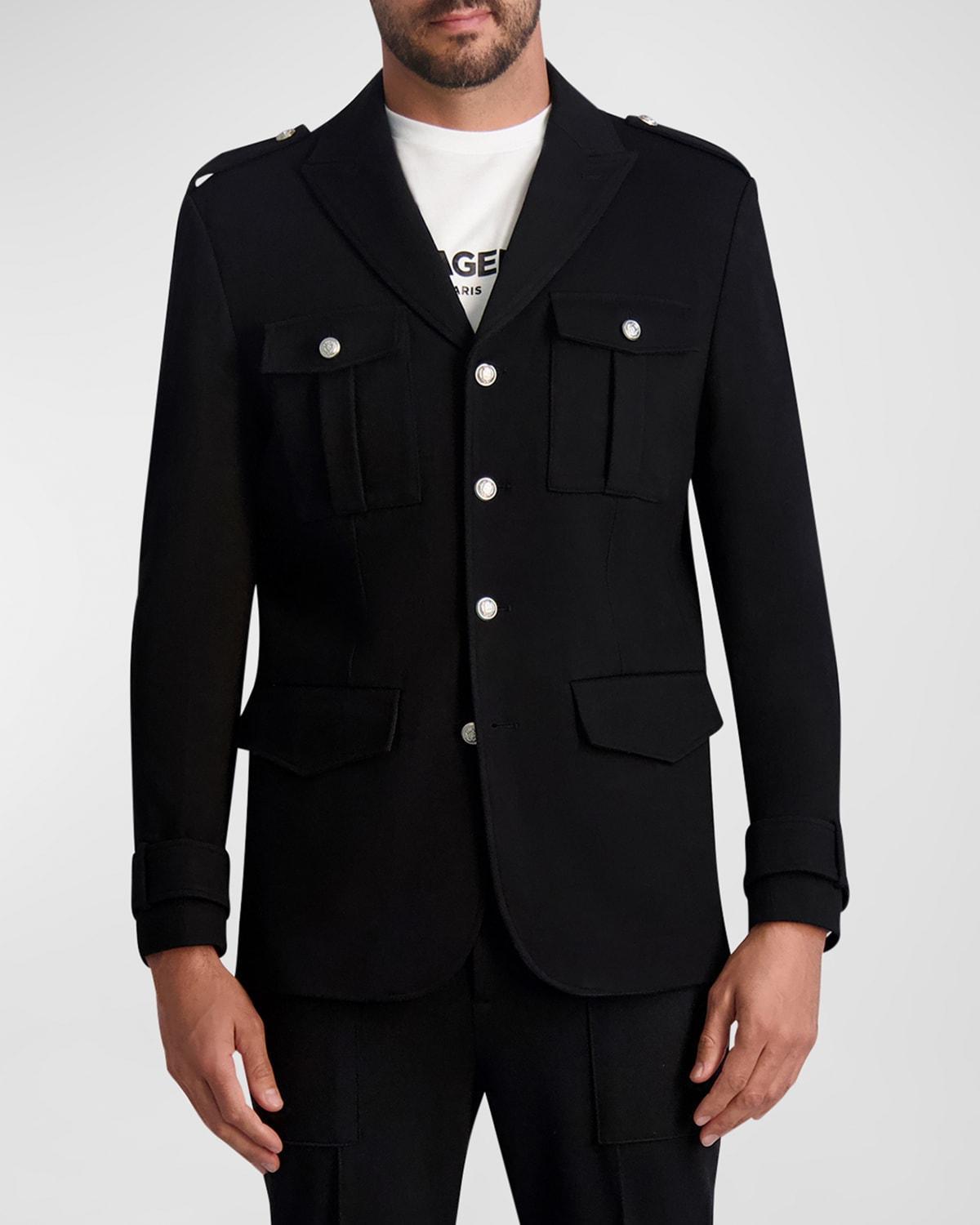 Mens Military Jacquard Blazer Product Image