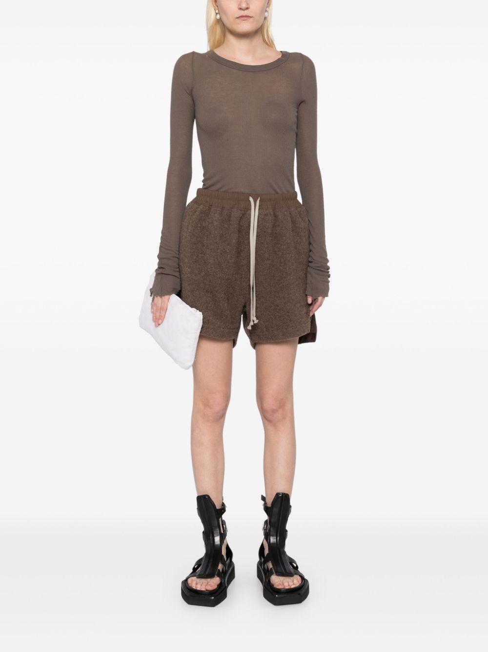 RICK OWENS Brown Porterville Lodenette Shorts Product Image