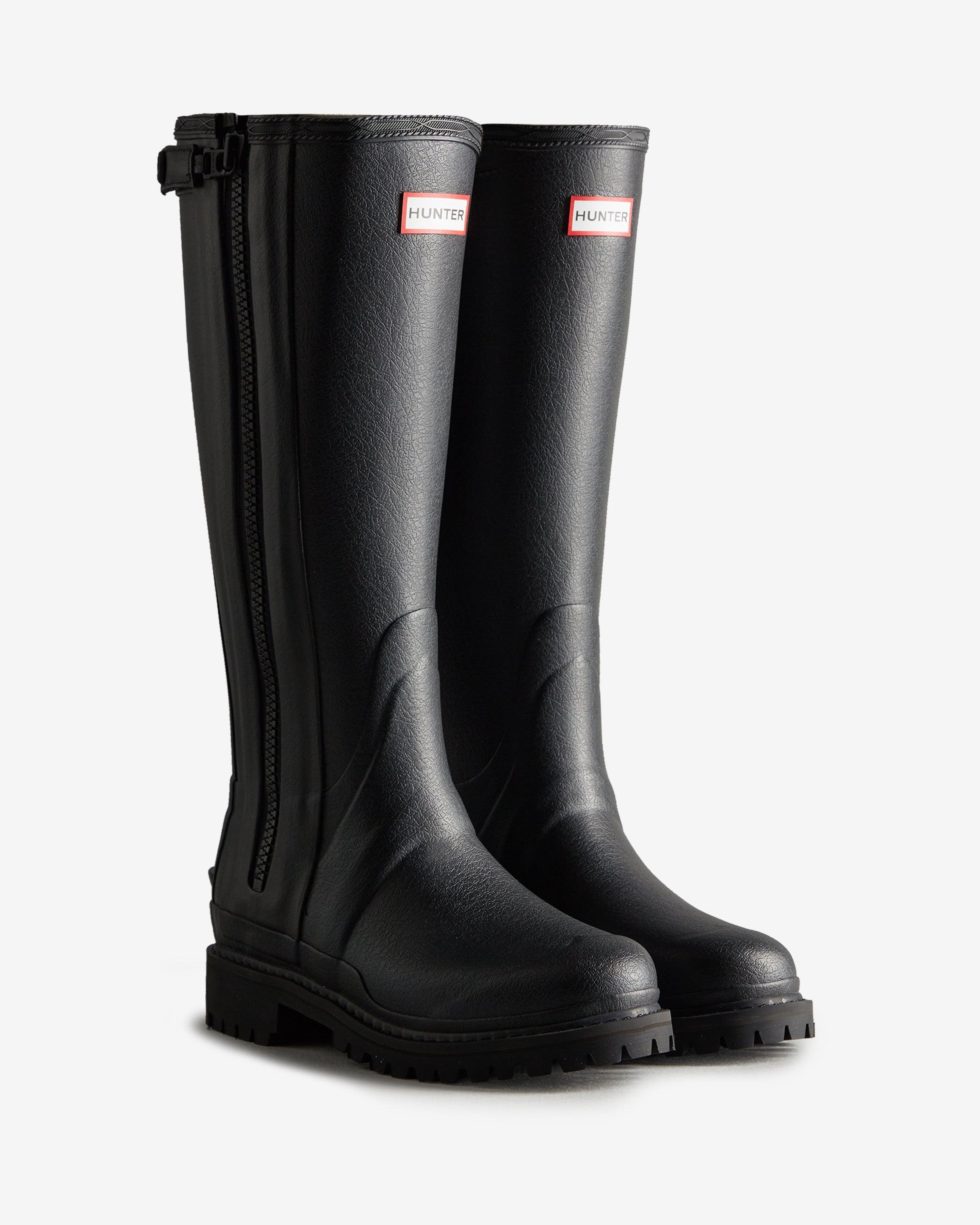 Women's Balmoral Commando Rubber Zip Tall Wellington Boots Female Product Image