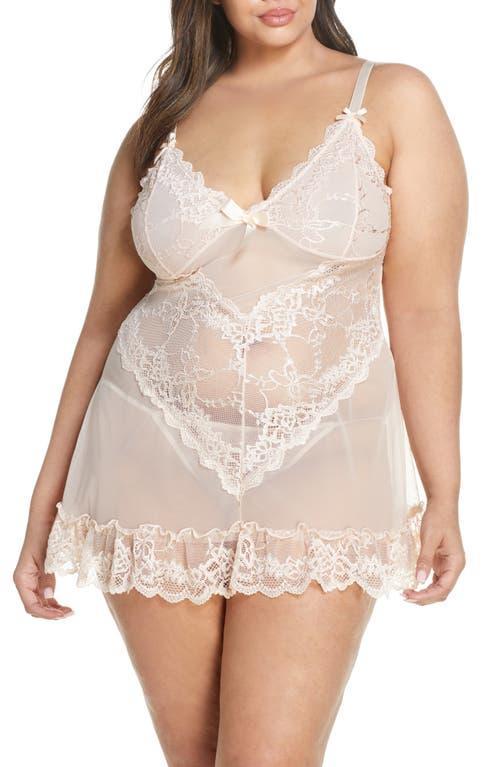 Oh La La Cheri Valentine Soft Cup Babydoll Chemise & G-String Thong Product Image