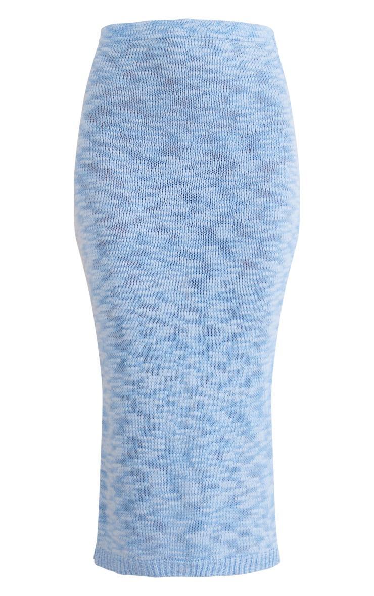 Blue Knitted Maxi Skirt Product Image