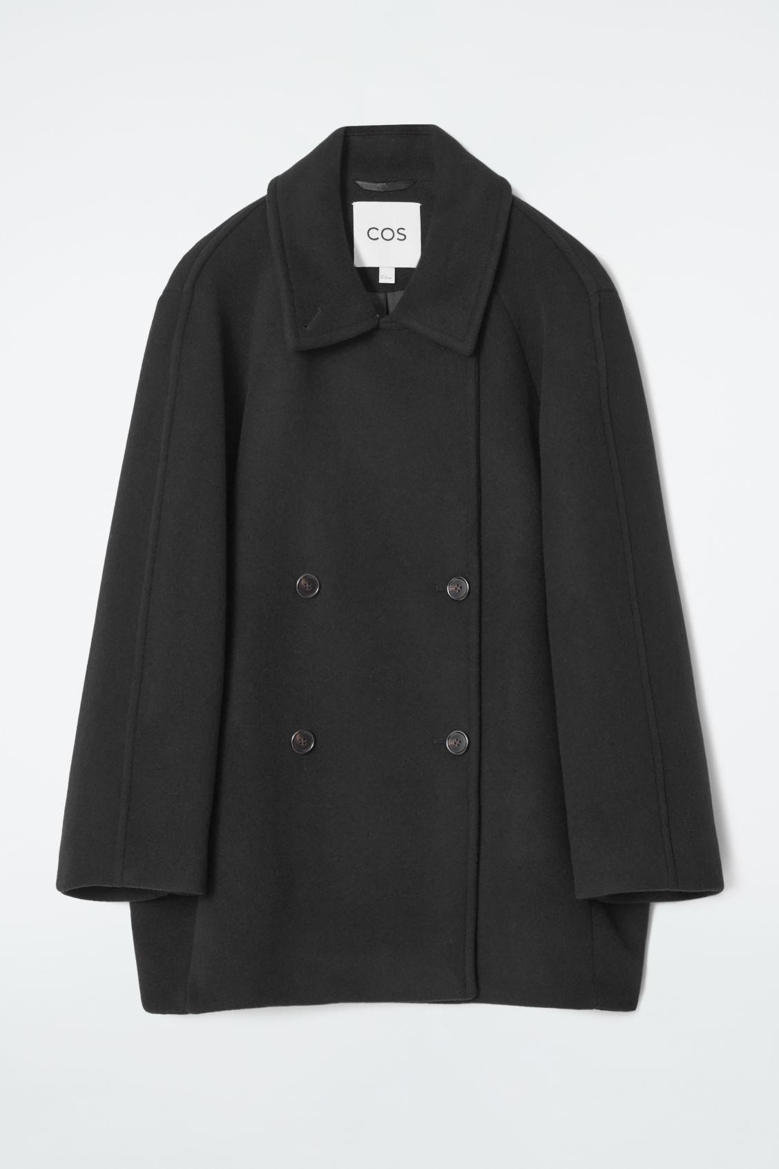 OVERSIZED DOUBLE-BREASTED WOOL PEA COAT Product Image