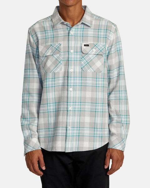 That'll Work Flannel Long Sleeve Shirt - Silver Bleach Product Image