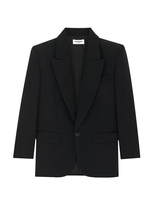 Womens Blazer In Grain De Poudre Product Image