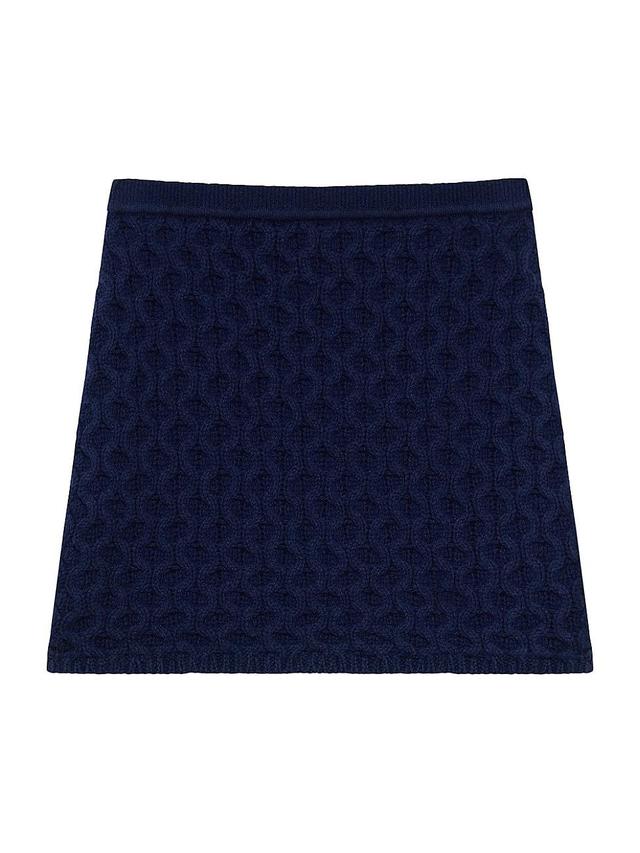 Womens Cable-Knit Wool-Cashmere Miniskirt Product Image