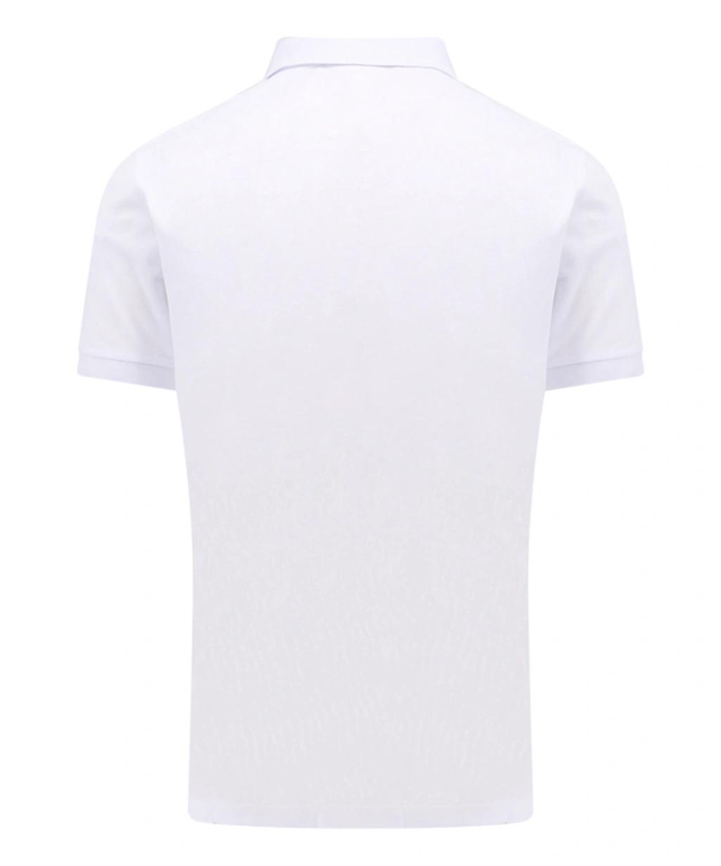 Logo-patch Short-sleeved Polo Shirt In White Product Image