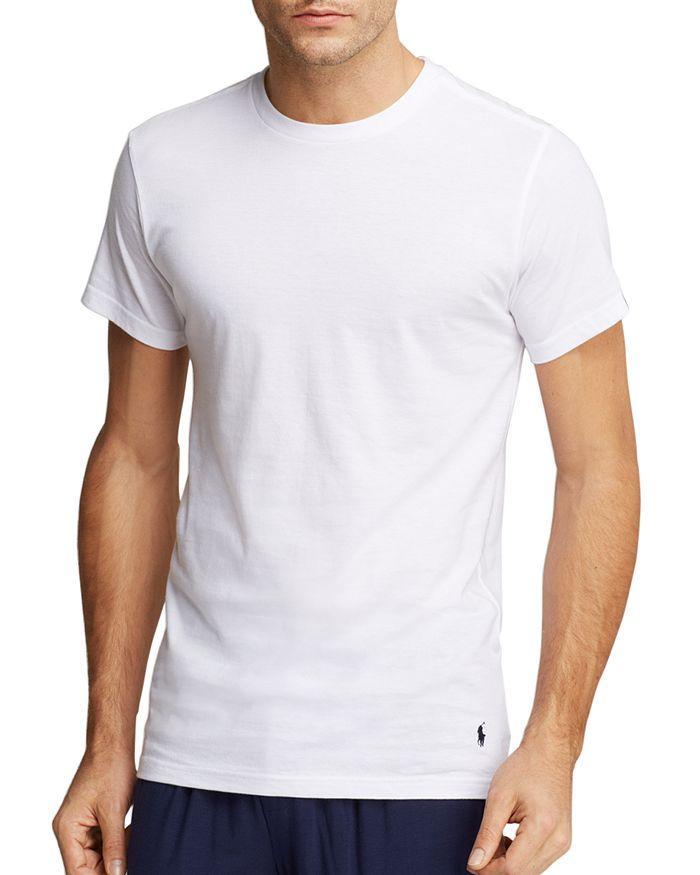 Men's Undershirt, Slim Fit Classic Cotton Crews 3 Pack In White Product Image