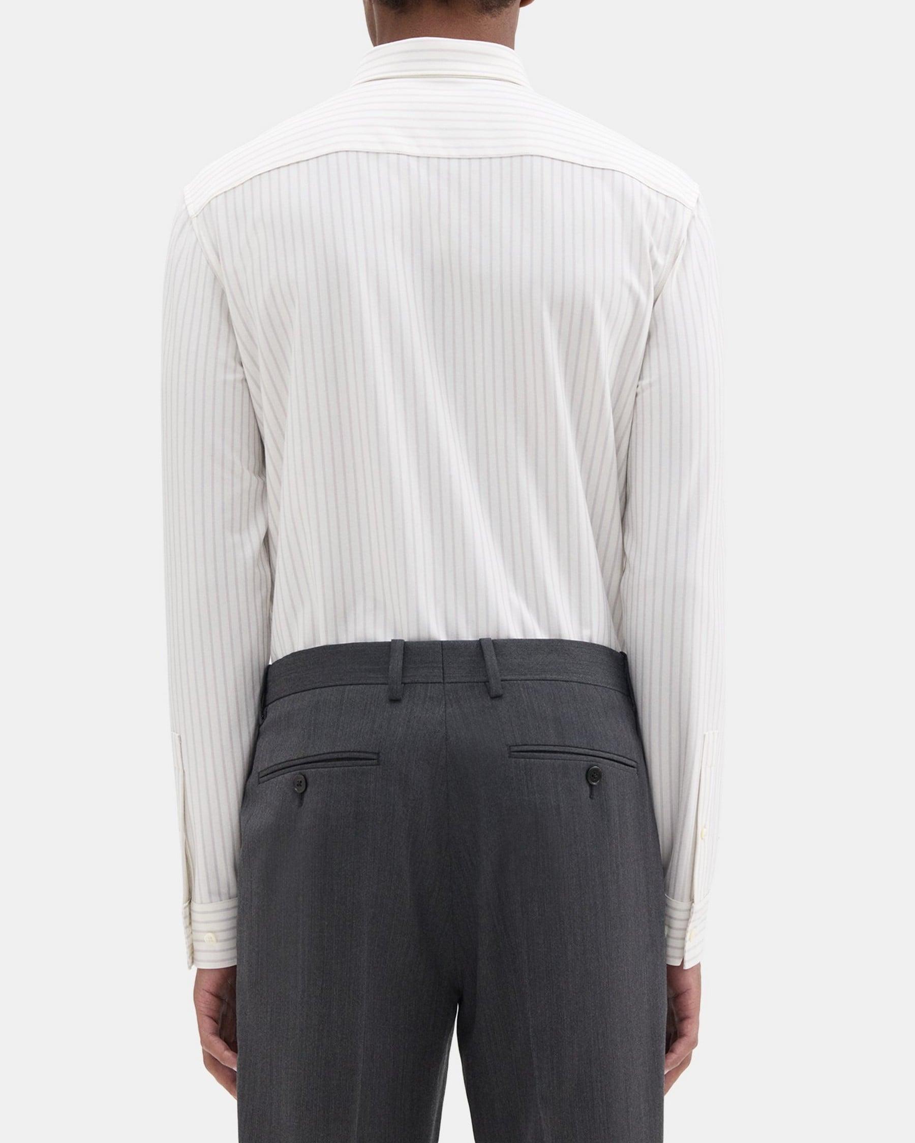 Tailored Shirt in Striped Structure Knit Product Image