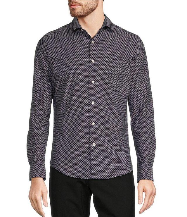 Murano Collezione Slim Fit Small Diamond Pattern Long Sleeve Woven Shirt Product Image