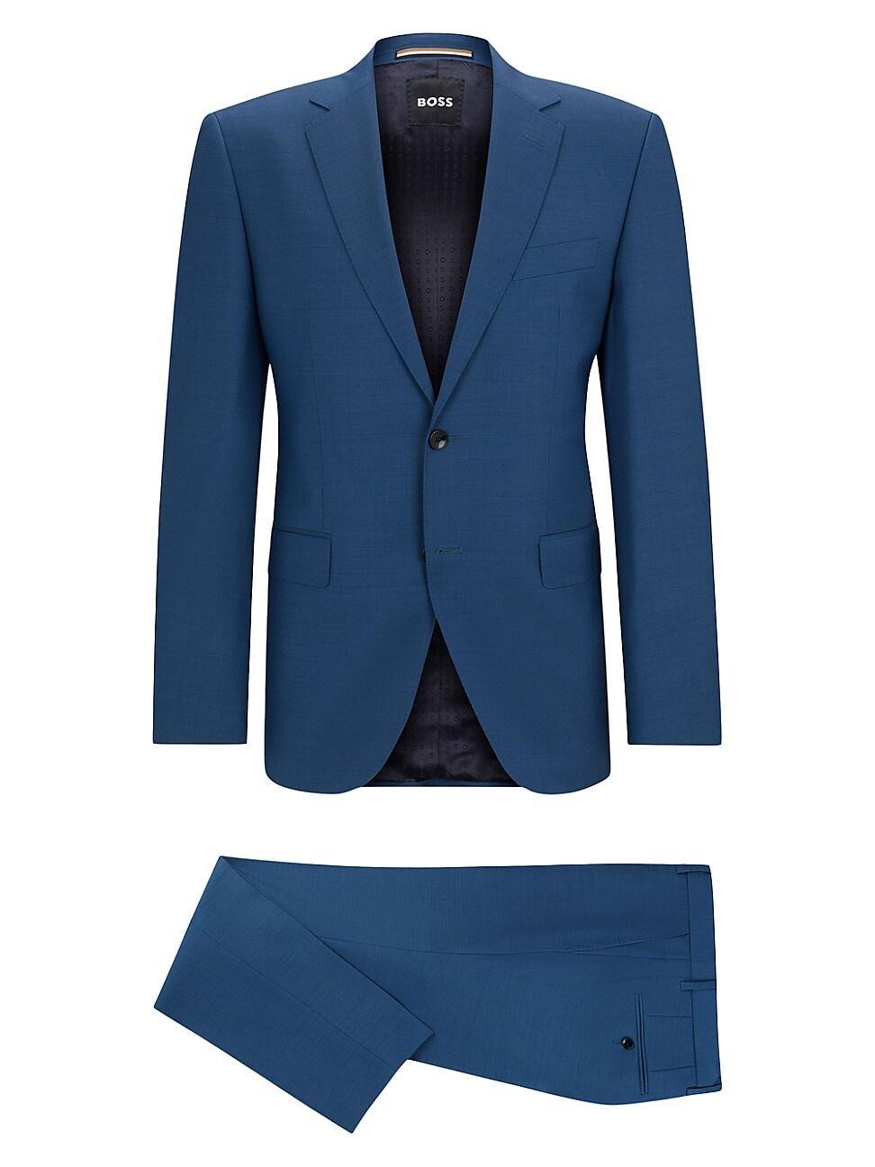 Mens Regular fit Suit in Micro-Patterned Virgin Wool Product Image