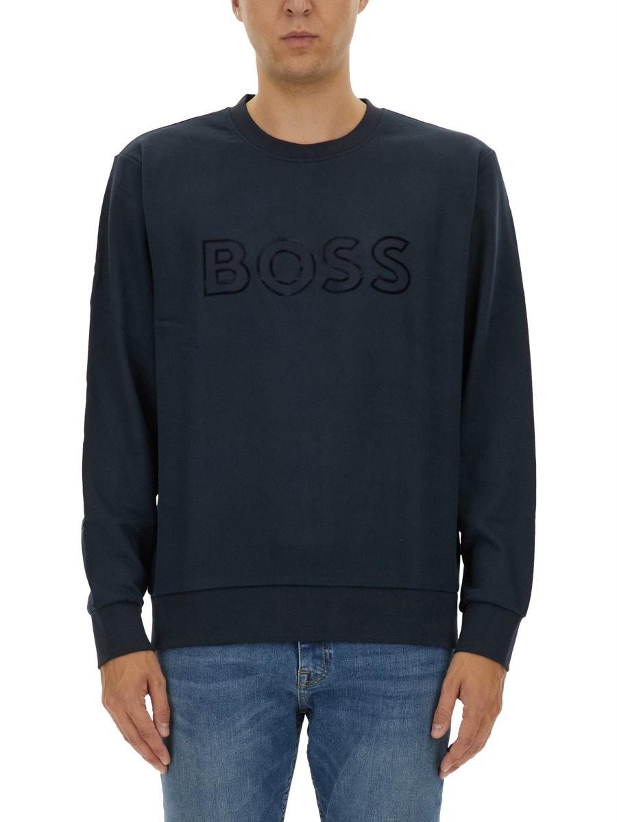 HUGO BOSS Sweatshirt With Logo In Blue Product Image