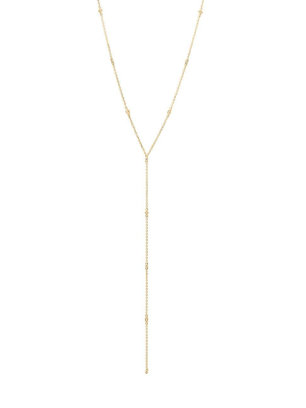 Womens Brielle 14K-Yellow-Gold Vermeil & Cubic Zirconia Lariat Necklace Product Image