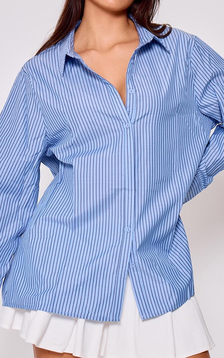 Blue Stripe Oversized Shirt Product Image