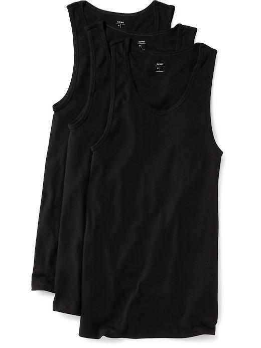 Go-Dry Rib-Knit Tank Tops 3-Pack Product Image