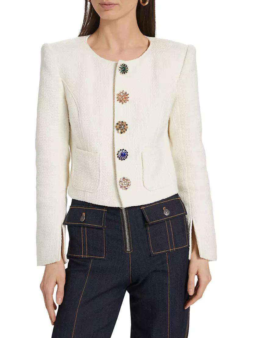 Randi Tweed Rhinestone-Button Jacket Product Image