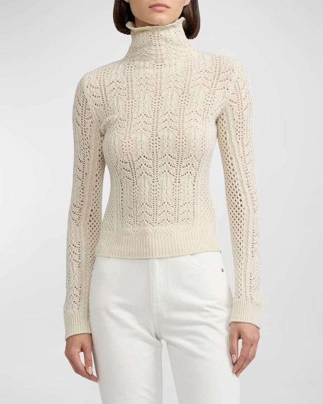 Cashmere Pointelle Funnelneck Sweater Product Image