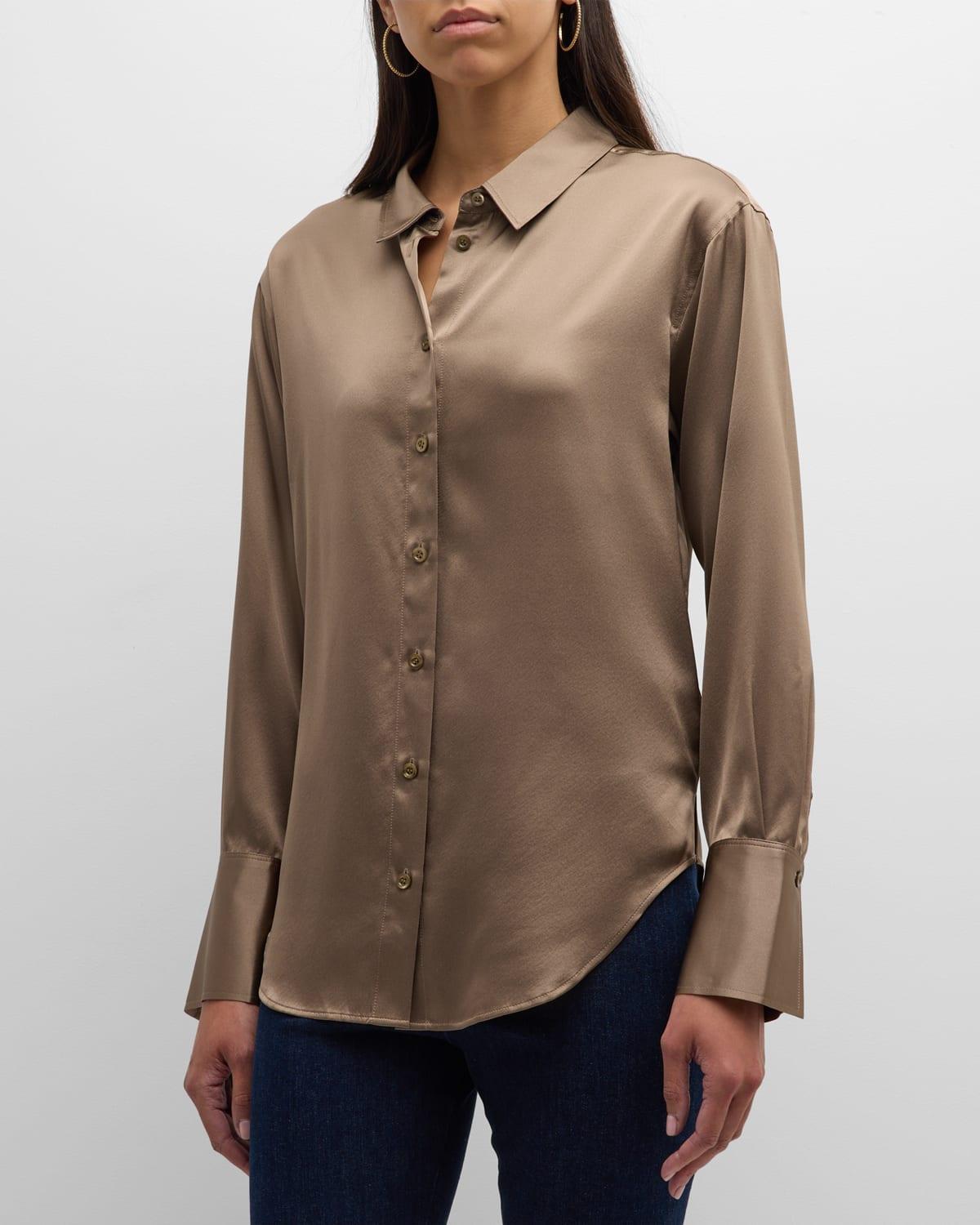 Womens The Standard Silk Button-Up Shirt Product Image