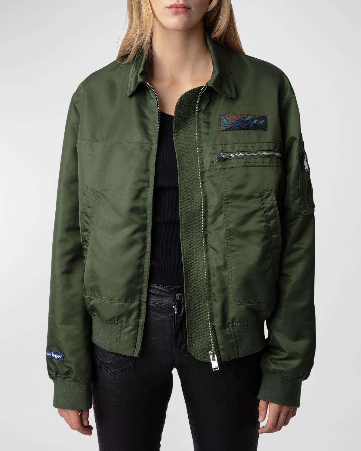 Zadig & Voltaire Bolid Logo Patch Flight Jacket Product Image