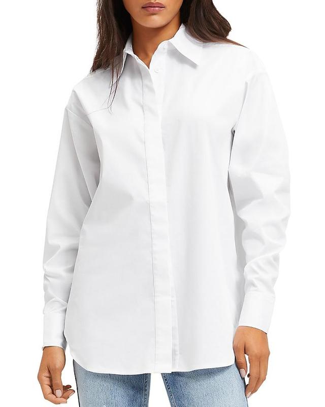 Womens Oversized Unisex Cotton-Blend Shirt Product Image