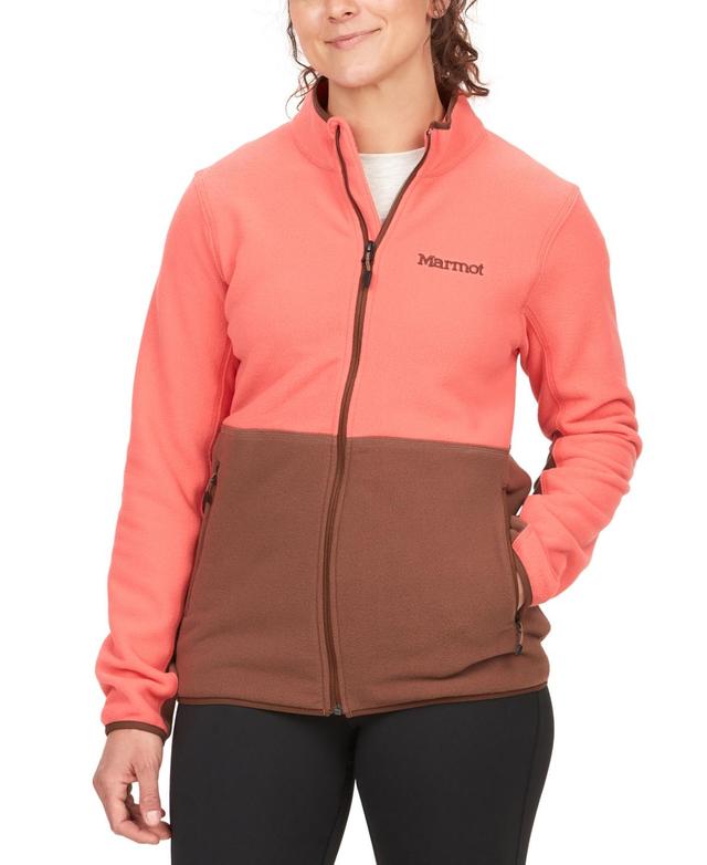 Marmot Womens Rocklin Colorblocked Fleece Jacket - Grapefruit Product Image