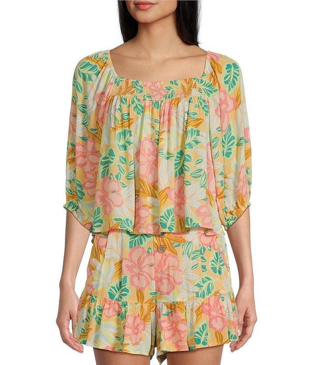 Rip Curl Follow The Sun Off-The-Shoulder Floral Print Top Product Image