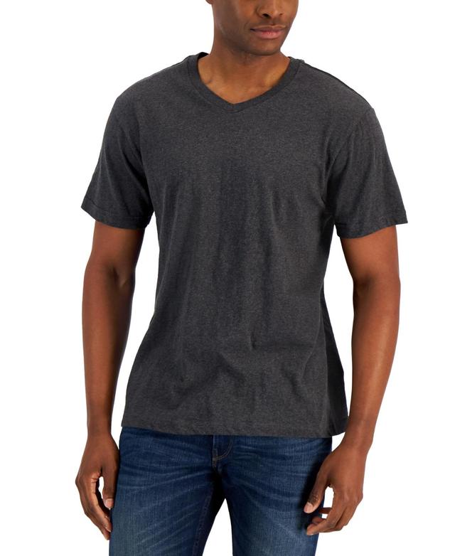 Alfani Mens V-Neck T-Shirt, Created for Macys - Black Product Image