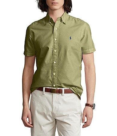 Polo Ralph Lauren Garment-Dyed Oxford Shirt (Sage ) Men's Clothing Product Image