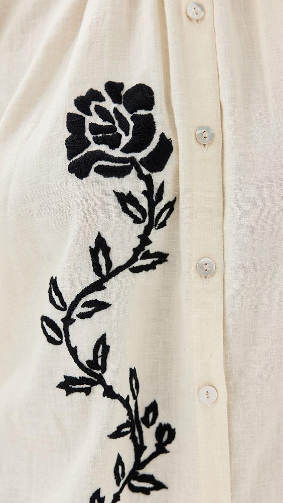 Alix of Bohemia Kiki Noir Rose Embroidered Shirt | Shopbop Product Image