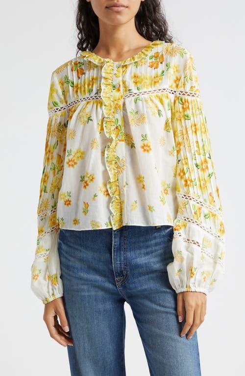 FARM RIO Azaleia Floral Button-up Top In White Product Image