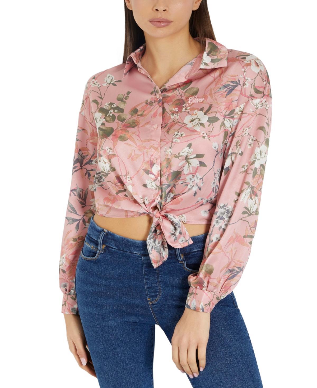 Guess Womens Eco Long Sleeve Bowed Jun Shirt Product Image