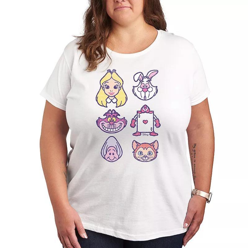 Disneys Alice in Wonderland Plus Face Grid Graphic Tee, Womens Product Image