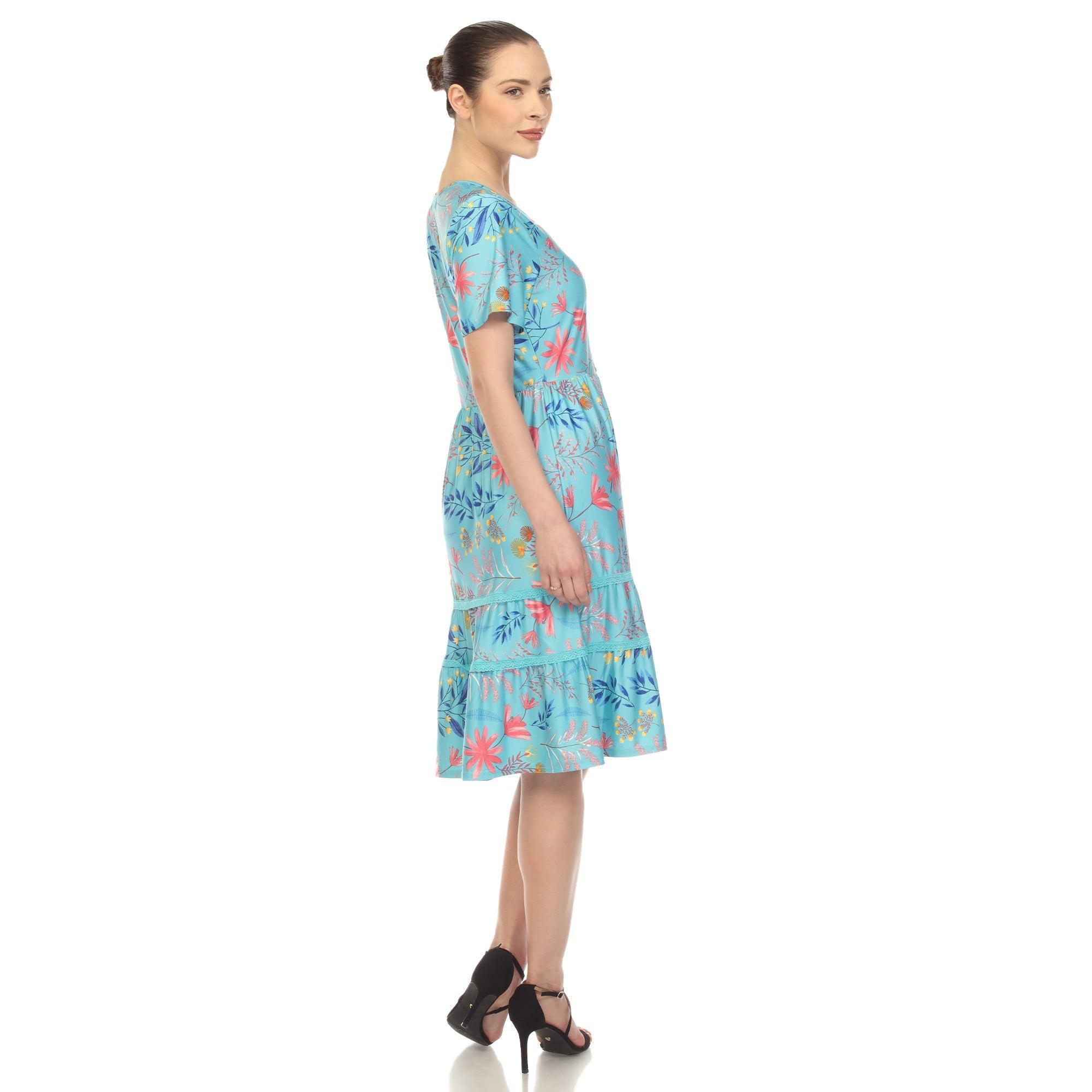 Floral Short Sleeve Knee Length Dress Product Image