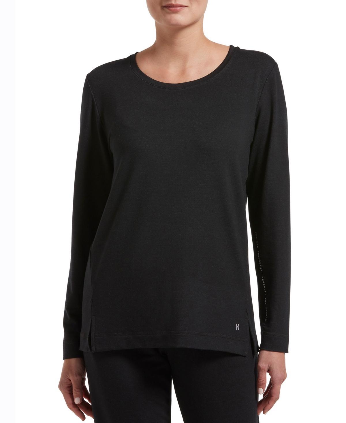 Hue Solid Long Sleeve Lounge T-Shirt Product Image