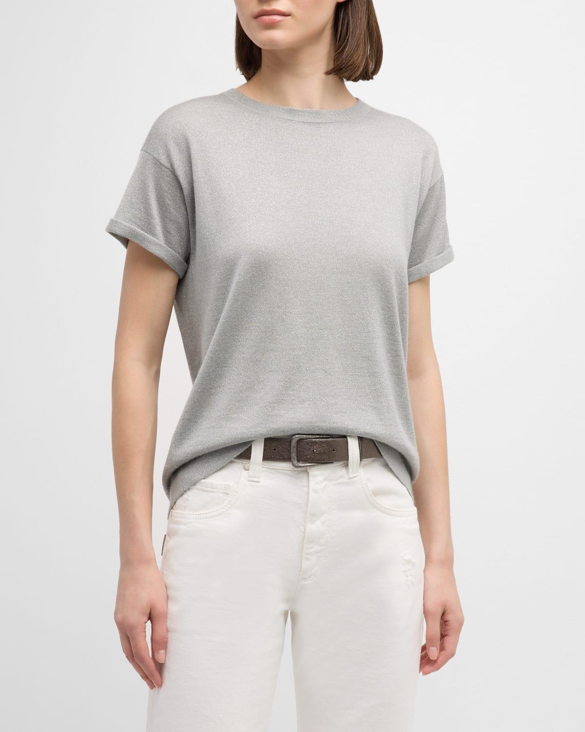 Cashmere-Blend Lurex Crewneck Shirt Product Image