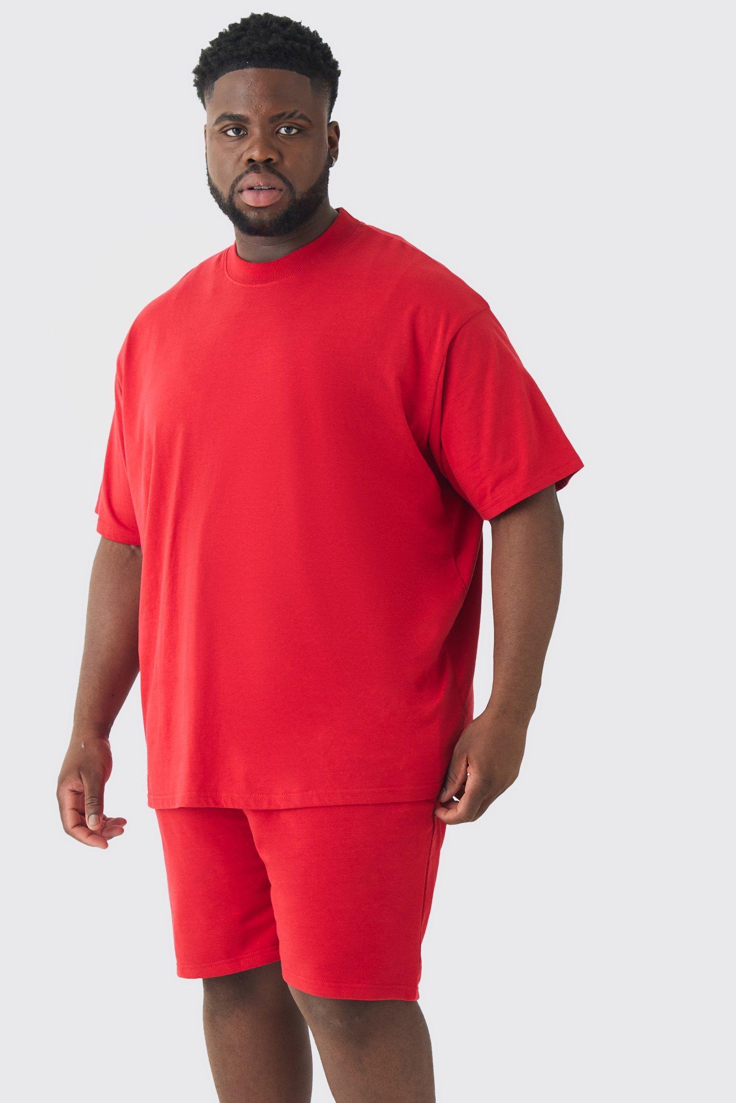 Plus Oversized T-Shirt & Short Set | boohooMAN USA product image