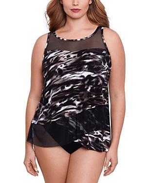 Plus Womens Separates Tempest Mirage Asymmetric Tankini Top Product Image