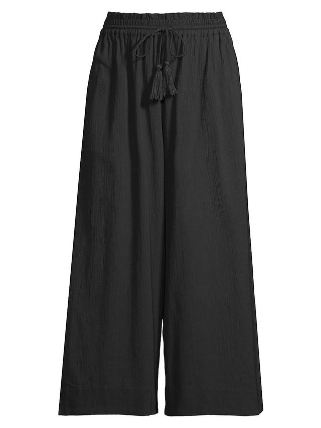 Womens Brooke Wide-Leg Cotton Drawstring Pants Product Image