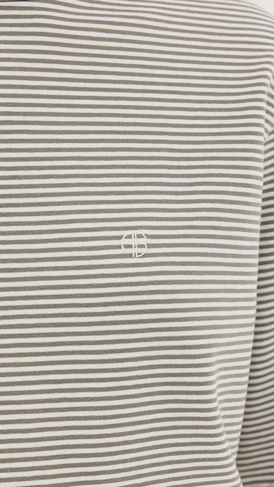 ANINE BING Bo Tee Olive and Ivory Stripe | Shopbop Product Image