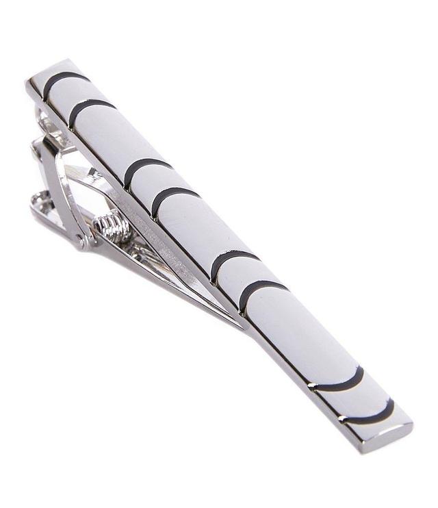 Murano Polished Silvertone/Curved Line Tie Bar Product Image